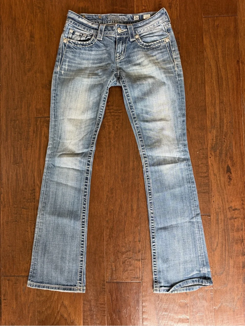 Miss Me Light Blue Embroidered Back Pocket Bootcut Jeans